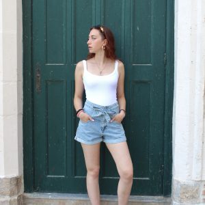 Short en jean taille haute