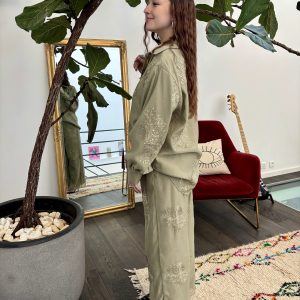 Ensemble kaki à sequins