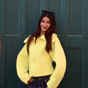 Veste jaune à zip